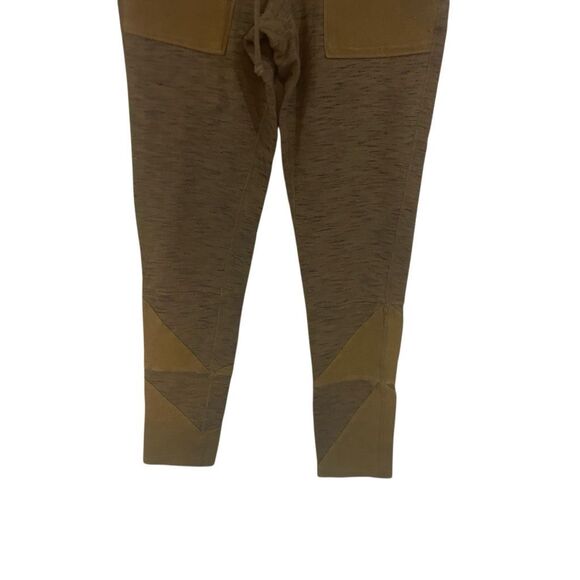 Free People Movement size Large raw hem tan pants drawstring patch work - Picture 4 of 5